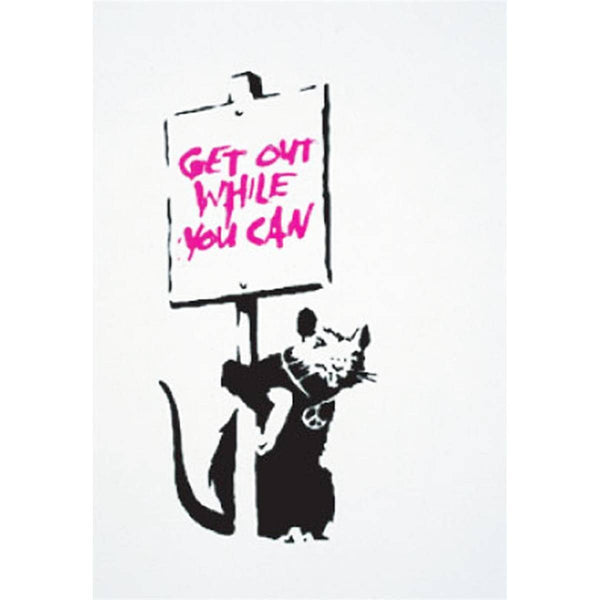 Graffik Gallery Banksy - Get Out while you can (Pink) - Unsigned