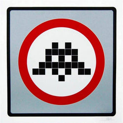 Graffik Gallery Invader - Silver Warning  (2011)